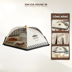 Lồng Bàn Lưới Vải Gấp Gọn Vuông Tròn 70cm Chống Bụi Côn Trùng Giữ Thức Ăn Sạch
