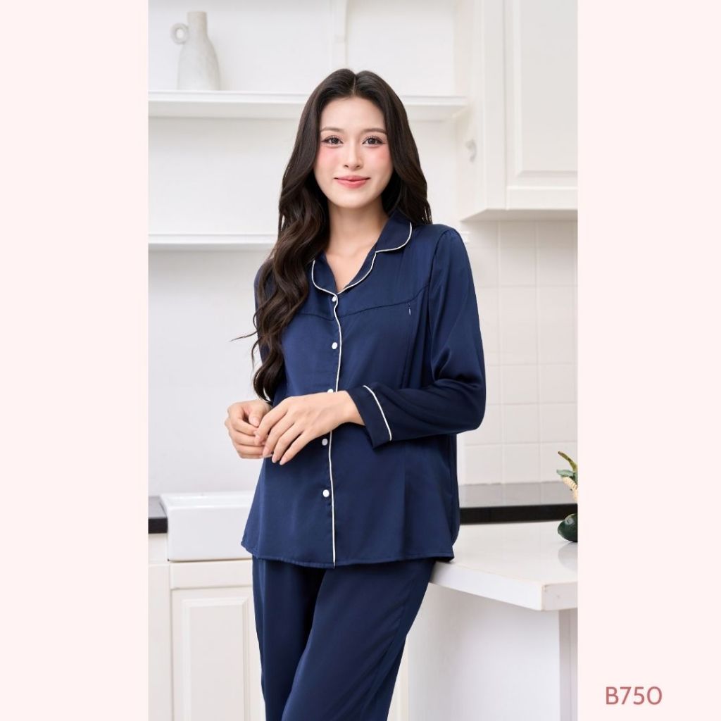 [BỘ LỤA DÀI] Bộ lụa pijama lụa ngọc trai có khóa dọc cho bé ti, mặc được 4 mùa - B750 B2MUM