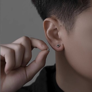 SNUOFO - Khuyên tai hình cỏ bốn lá dành cho nam giới hợp thời trang tinh tế độc đáo phong cách hip-hop và cực chất