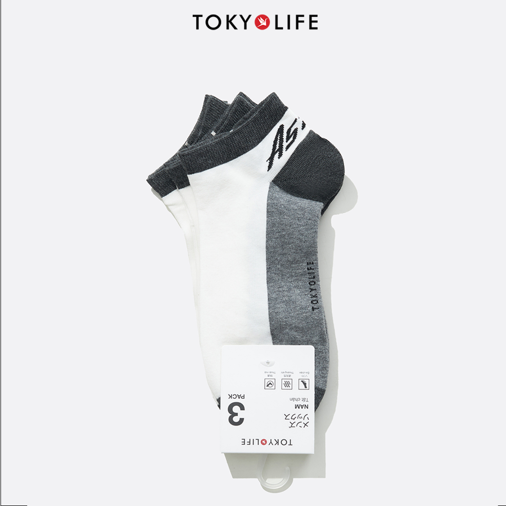 [Pack 3 Đôi] Tất Chân Nam Cổ Ngắn Thời Trang 40004110 - TOKYOLIFE