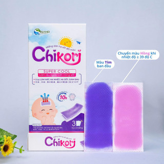 MIẾNG DÁN HẠ SỐT ĐỔI MÀU CHIKORI - hộp 6 miếng XOA DỊU CƠN SỐT TỨC THÌ
