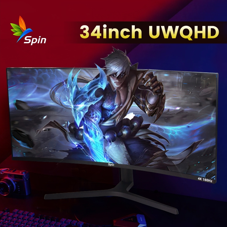Màn Hình Spin UWQHD 34 Inch 180Hz Phản Hồi 1ms Cong1500 Siêu Nét Chuyên Dụng Cho Chơi Game Xem Phim