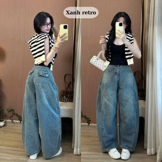 Quần Jeans Nữ Ống Cong Phối Line 247store Tôn Dáng Che Khuyết Điểm Thoải Mái Đi Làm Đi Học