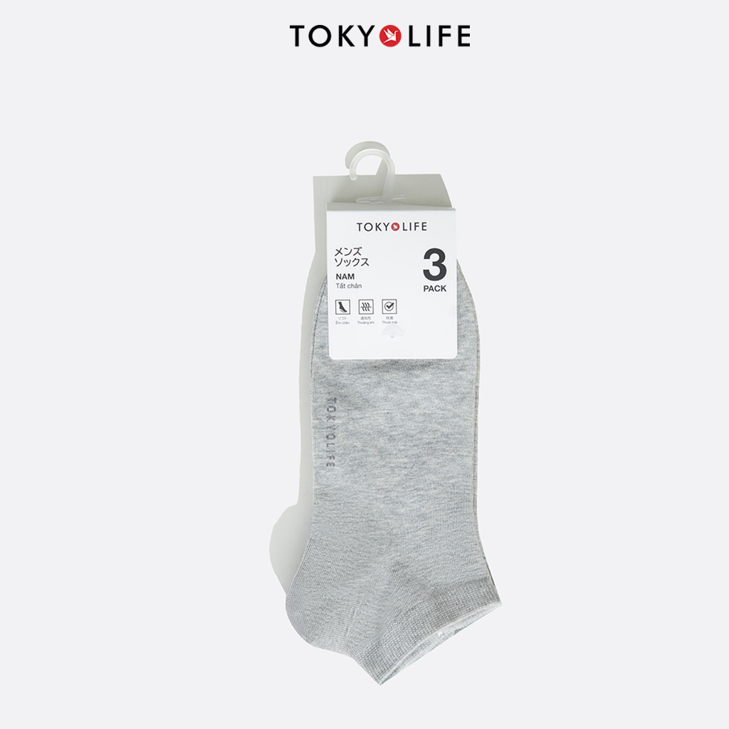 [Pack 3 Đôi] Tất Chân Nam Cổ Ngắn Thời Trang 40004442 - TOKYOLIFE