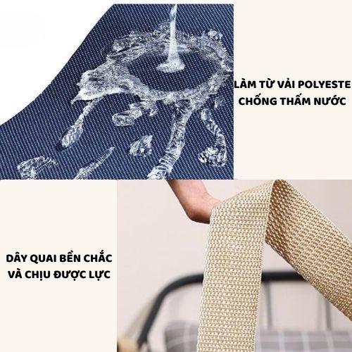 Túi Đựng Quần Áo Chăn Mền Cỡ Lớn ENODA HOME, Túi Vải Không Dệt Đựng Quần Áo Đa Dạng Kích Thước Có Quai Xách TUI002
