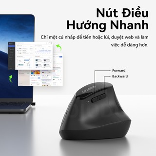 Chuột không dây tiện dụng Goojodoq, điều chỉnh DPI 5 cấp độ, hoạt động im lặng qua Bluetooth 2.4G