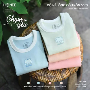 Bộ Dài Tay Cao Cổ ChoBộ Thu Đông Honee Cổ 3 Phân Giữ Nhiệt Cho Bé Trai Bé Gái