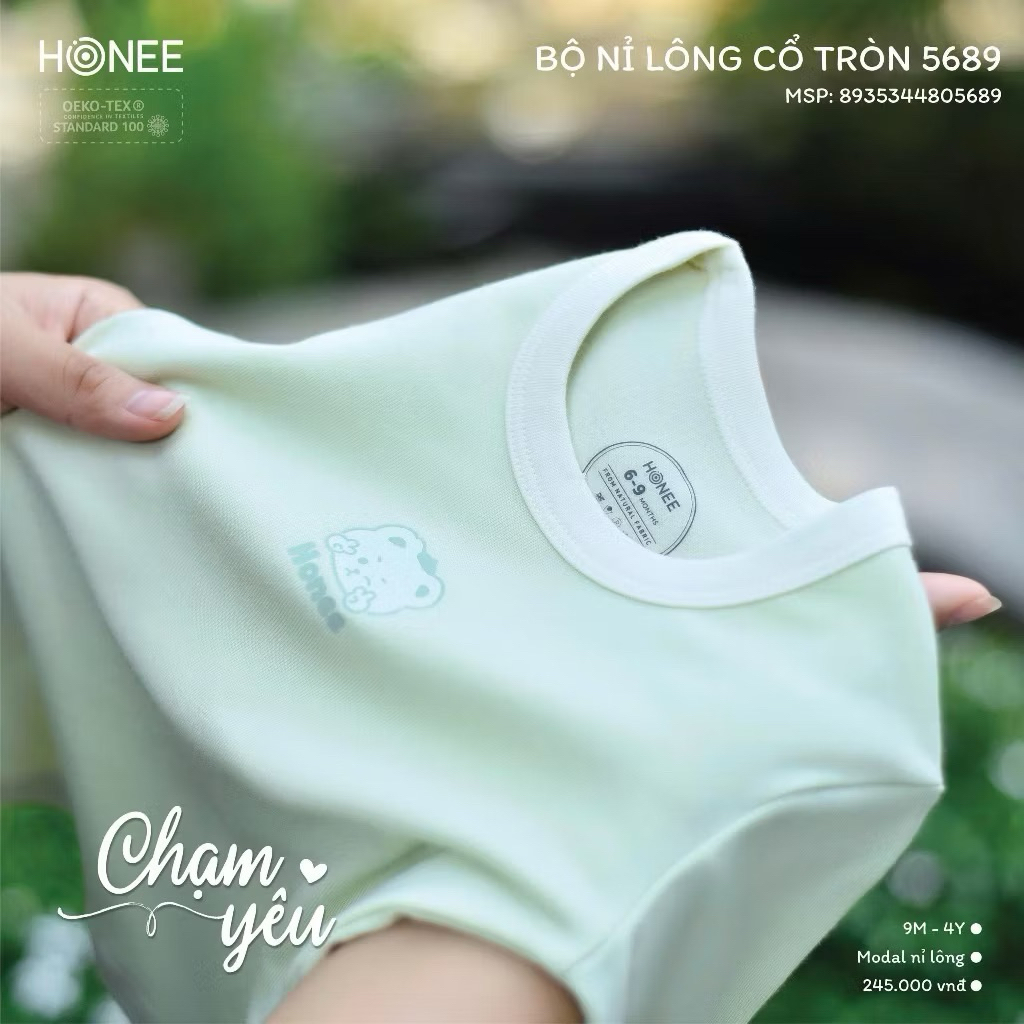 Bộ Dài Tay Cao Cổ ChoBộ Thu Đông Honee Cổ 3 Phân Giữ Nhiệt Cho Bé Trai Bé Gái