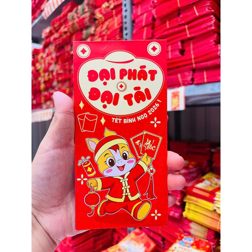 Bao Lì Xì Tết 2026 Mẫu Mới Đa Dạng – Bao Đỏ May Mắn, Đẹp, Giá Rẻ – Lì Xì Thần Tài, Con Giáp, chibi, hot trend