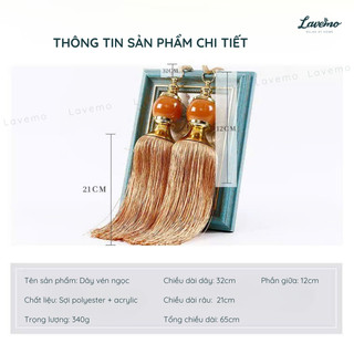 Dây Vén Rèm Vải Phụ Kiện LAVEMO Dây Cột Rèm Ngọc Đá Sang Trọng Trang Trí Cửa Sổ DV20