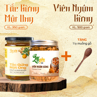 [Combo Tắc Gừng-Viên Ngậm] Lạc Yên Foods Gồm Tắc Gừng Mật Ong 950 + Viên Ngậm Gừng 350 + Tặng Muỗng