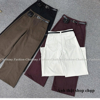 (Mua Quần Tặng Đai), Quần Suông Nữ Bigsize 40-75KG , Chất Vải Kaki Nhật L1 Mềm Co Giãn Nhẹ, Thời Trang Chathimy (6618)