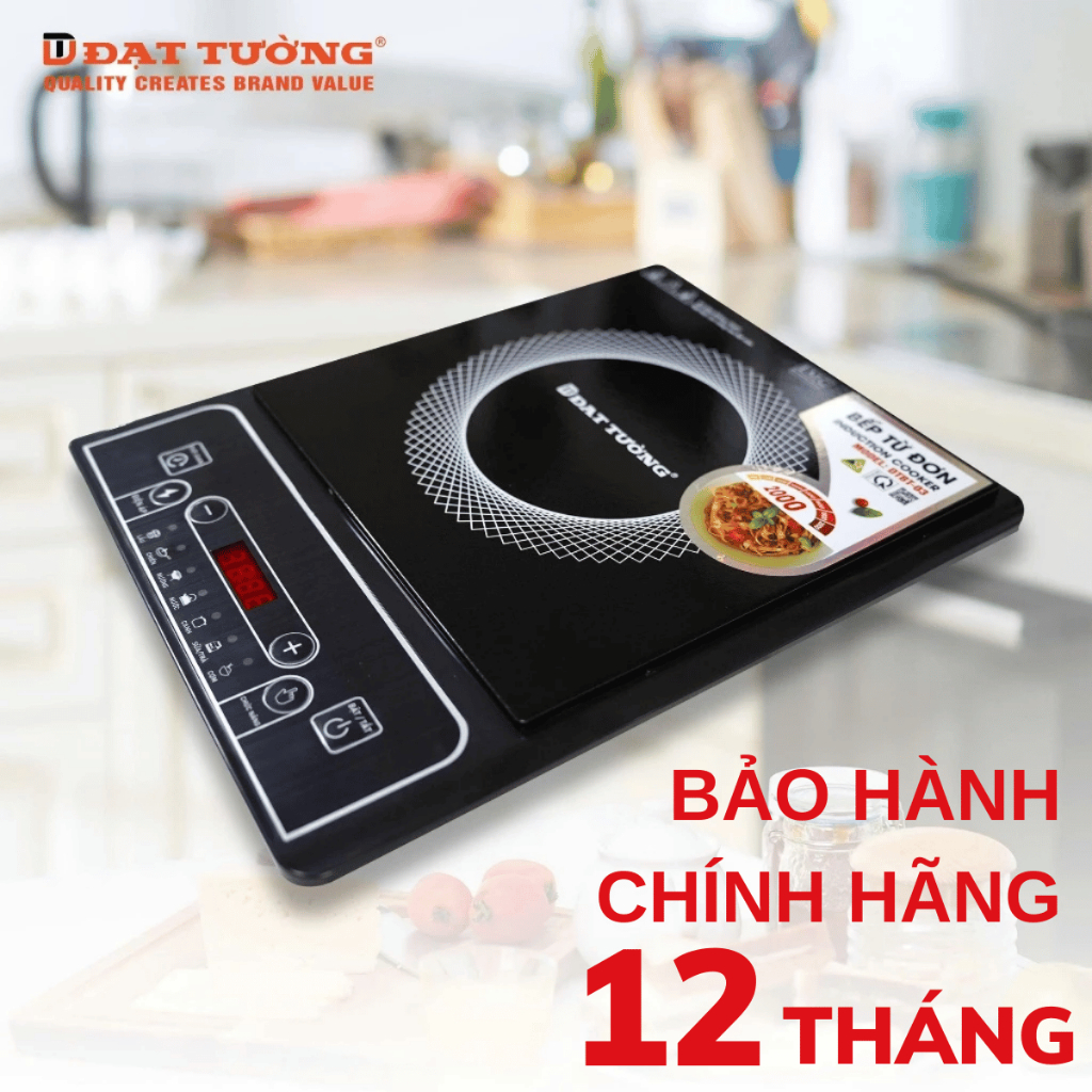 Bếp từ Đạt Tường chính hãng công suất 2000W, bếp điện từ 8 chế độ nấu đa năng, tặng kèm nồi lẩu 28cm