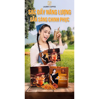 [ 2 HỘP ] LAURA COFFEE - CÀ PHÊ NẤM LINH CHI & CÀ PHÊ ĐÔNG TRÙNG HẠ THẢO.
