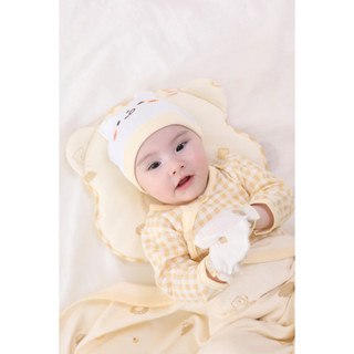 M&B (0-12M) Bộ quần áo dài tay Gấu Bread Vàng chất cotton cao cấp thoáng mát thấm hút mồ hôi tốt