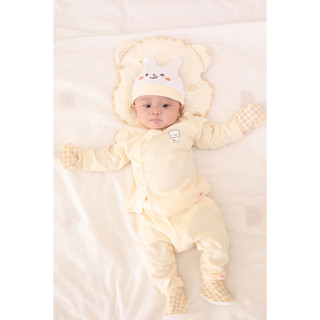 M&B (0-12M) Bộ quần áo dài tay Gấu Bread Vàng chất cotton cao cấp thoáng mát thấm hút mồ hôi tốt