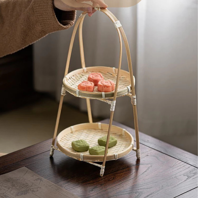 Mẹt tre tầng, mẹt tre 1,2,3 tầng đựng đồ decor trang trí chụp ảnh