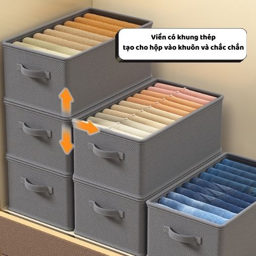 Hộp Vải Gấp Gọn Đựng Quần Áo ENODA HOME, Hộp Vải Khung Thép Đựng Đồ Đa Năng Thiết Kế Tối Giản Hiện Đại HV100