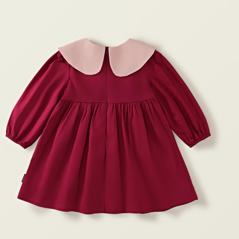 Váy Cho Bé Gái, Váy Dài Tay Bé Gái Dáng Babydoll Dễ Thương Cho Mùa Thu Đông Chất Liệu Thô Mềm