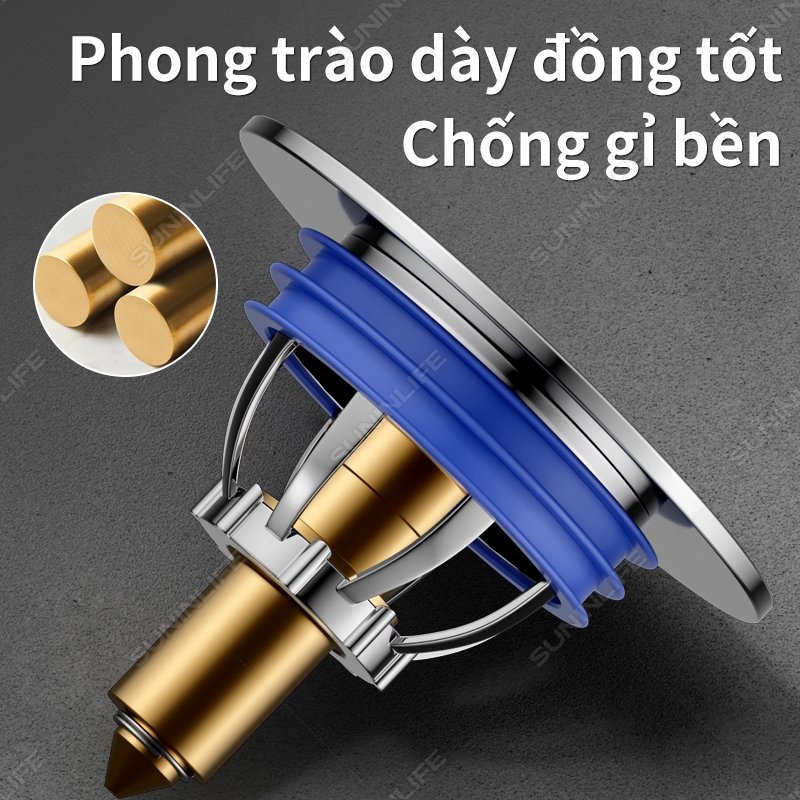 Nắp Thoát Sàn Ngăn Mùi Hôi Cống Inox Cao Cấp - Nhấn Xả Tiện Lợi, Chống Côn Trùng Nhà Tắm
