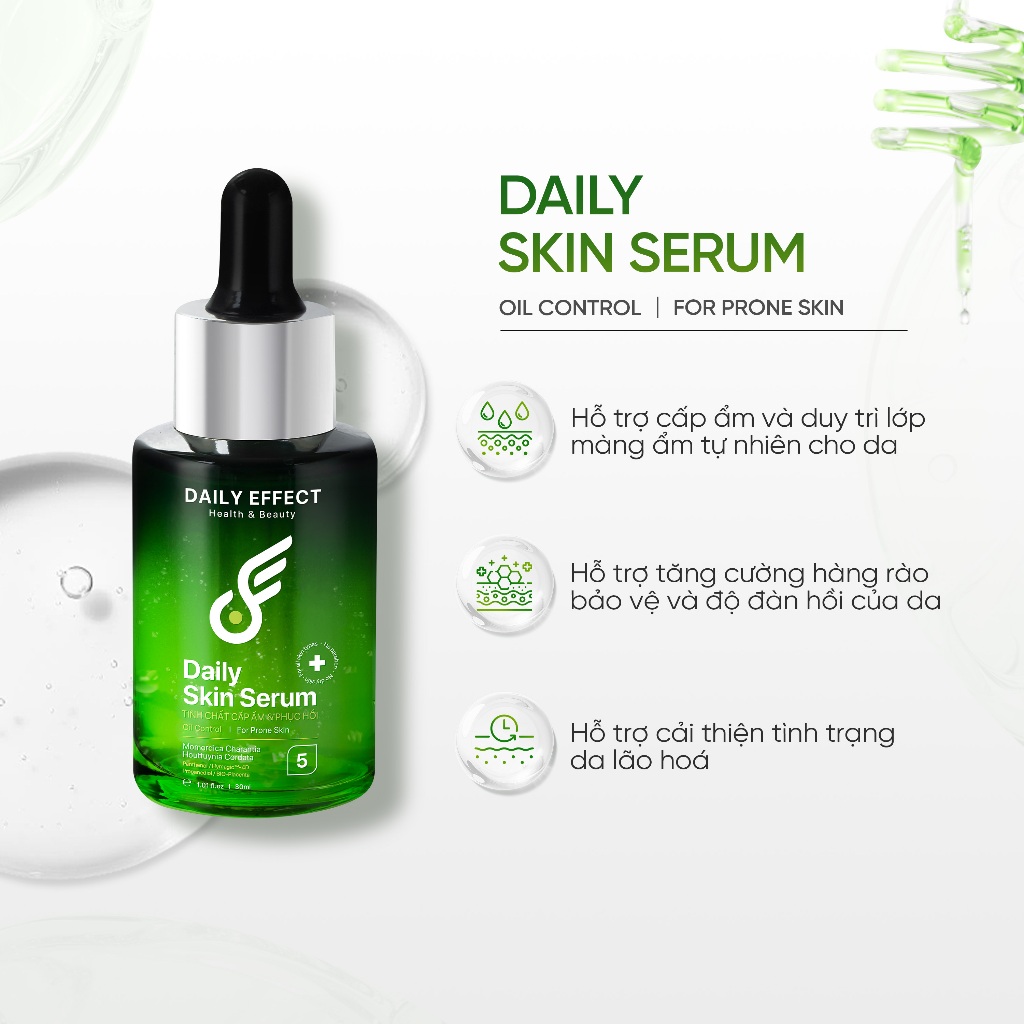 [Serum HA & B5 Cấp Ẩm & Làm Dịu Da] DAILY EFFECT Daily Skin Serum (30ml) (giúp cấp nước, làm dịu da, hỗ trợ thu nhỏ lỗ c