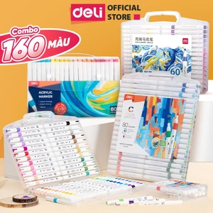 [𝟏𝟔𝟎 𝐌𝐀̀𝐔] Bút Màu Acrylic Marker Chính Hãng Deli - Bút Sơn Acrylic 160 Màu Vẽ Tranh Sáng Tạo DIY Trên Mọi Chất Liệu