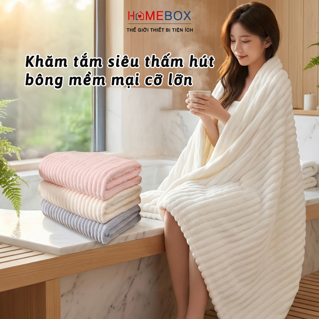 Khăn Tắm Kháng Khuẩn Siêu Thấm - Hình ảnh thực tế