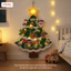 Set Cây Thông Treo Tường Trang Trí, Hộp Quà Giáng Sinh Cho Bé Có Kèm Dây Đèn Led + Dây Cờ Dạ Xanh Đỏ