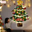 Set Cây Thông Treo Tường Trang Trí, Hộp Quà Giáng Sinh Cho Bé Có Kèm Dây Đèn Led + Dây Cờ Dạ Xanh Đỏ