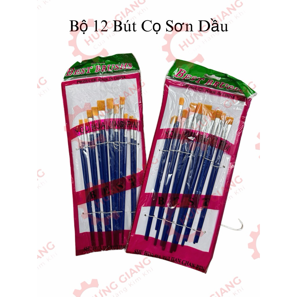 Sỉ 12 chổi cọ vẽ nước, vẽ sơn, vẽ dầu