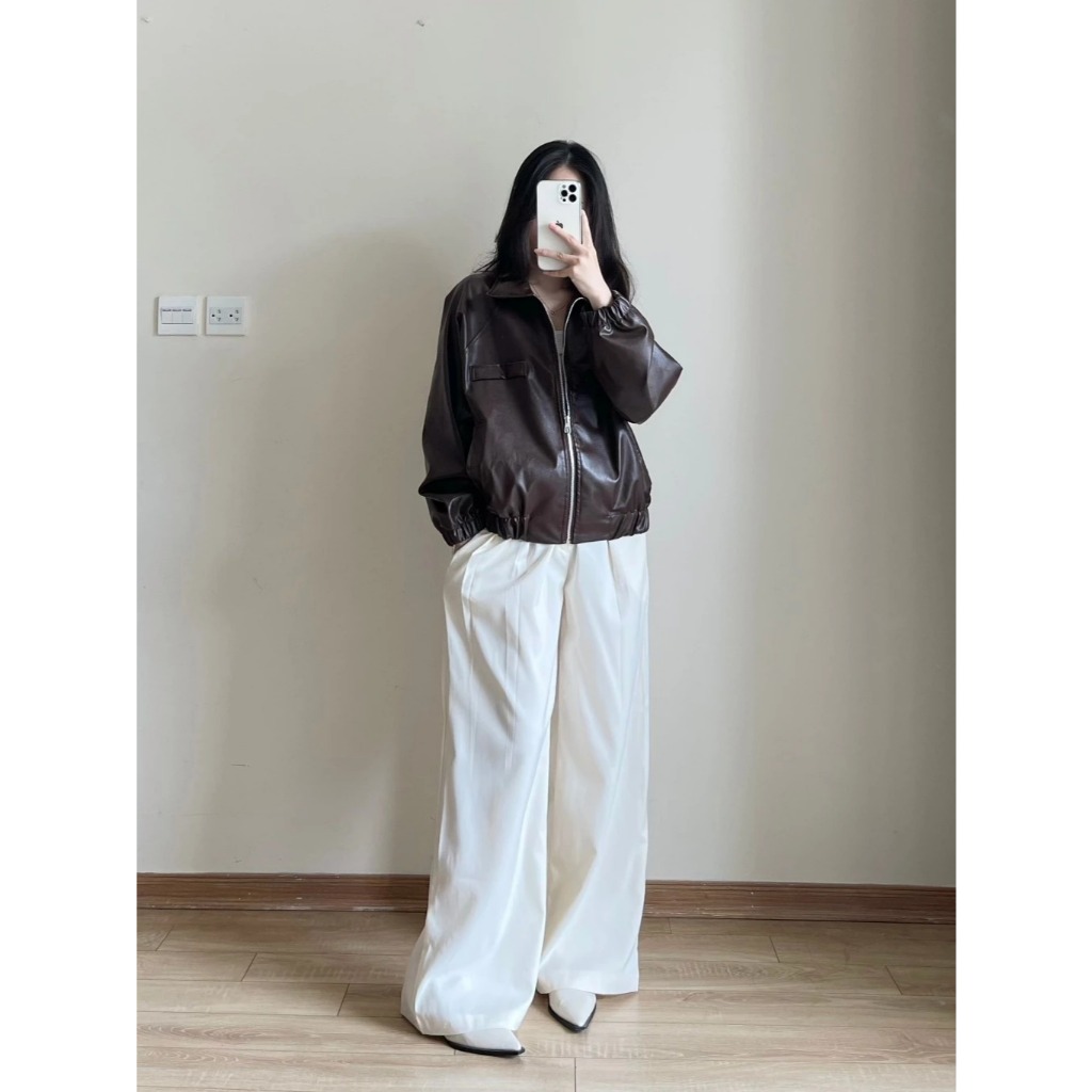 Áo Khoác Da Form Dáng Rộng Boxy 1 Lớp Miha Studio