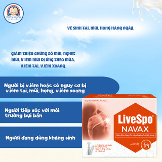 Xịt Vệ Sinh Tai Mũi Họng LiveSpo Navax Giảm Nghẹt Mũi Bổ Sung Lợi Khuẩn Hỗ Trợ Hô Hấp 10 Ống x 4ml