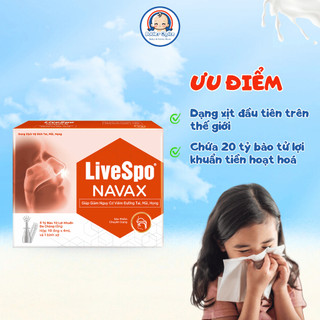 Xịt Vệ Sinh Tai Mũi Họng LiveSpo Navax Giảm Nghẹt Mũi Bổ Sung Lợi Khuẩn Hỗ Trợ Hô Hấp 10 Ống x 4ml