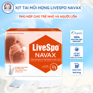 Xịt Vệ Sinh Tai Mũi Họng LiveSpo Navax Giảm Nghẹt Mũi Bổ Sung Lợi Khuẩn Hỗ Trợ Hô Hấp 10 Ống x 4ml
