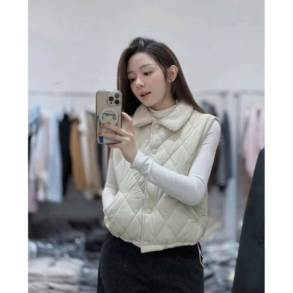 [𝐒𝐮𝐙𝐲] Áo Gile Phao Cổ Lông ID QCCC (48-55kg)