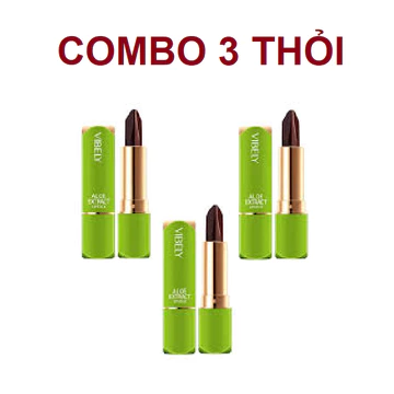 3 thỏi _ Combo 3 thỏi Son dưỡng VIBELY nha đam, son dưỡng ẩm, khử thâm, lì lâu trôi 3in1