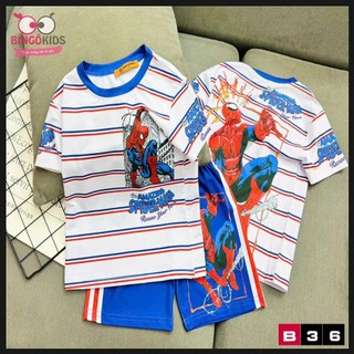 Set đồ bộ mặc nhà đùi bé trai thun lạnh in 3D in họa tiết hoạt hình đẹp