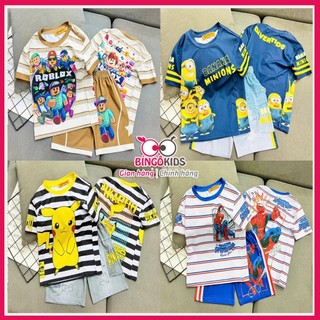 Set đồ bộ mặc nhà đùi bé trai thun lạnh in 3D in họa tiết hoạt hình đẹp