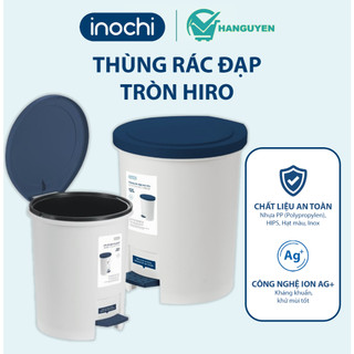 Thùng rác nhựa đạp chân nắp tròn Hiro Inochi – thiết kế nhỏ gọn tiện dụng cho nhà bếp và phòng làm việc