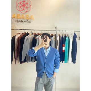 Áo khoác len nam Cardigan Hàn Quốc màu Xanh len cao cấp dày mềm mịn ABABA cardigan-xanh