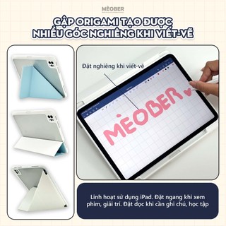 Bao da iPad Origami Pastel, gấp xếp xoay 360 cho Pro 11, Mini 6/7, Air 4/5/6/7, Gen10/11 A16 by MèoBer