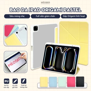 Bao da iPad Origami Pastel, gấp xếp xoay 360 cho Pro 11, Mini 6/7, Air 4/5/6/7, Gen10/11 A16 by MèoBer