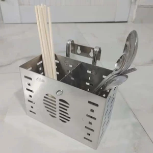Ống Đũa,Ống Đựng Muỗng Đũa Táo Đôi Inox 304 2 Ngăn Để Bàn Cao Cấp