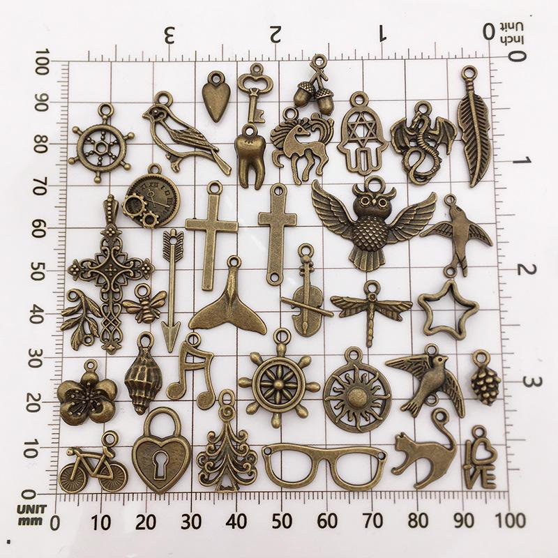 Set 25 Mặt Vòng cổ/Vòng Tay/Charm Mạ đồng