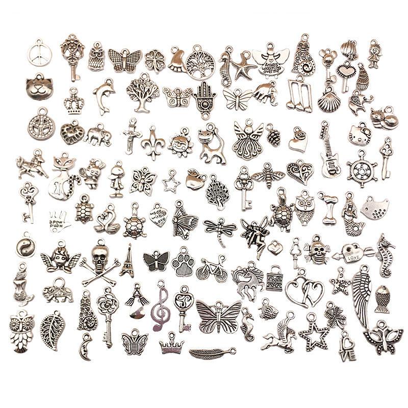 Set 25 Mặt Vòng cổ/Vòng Tay/Charm Mạ Bạc