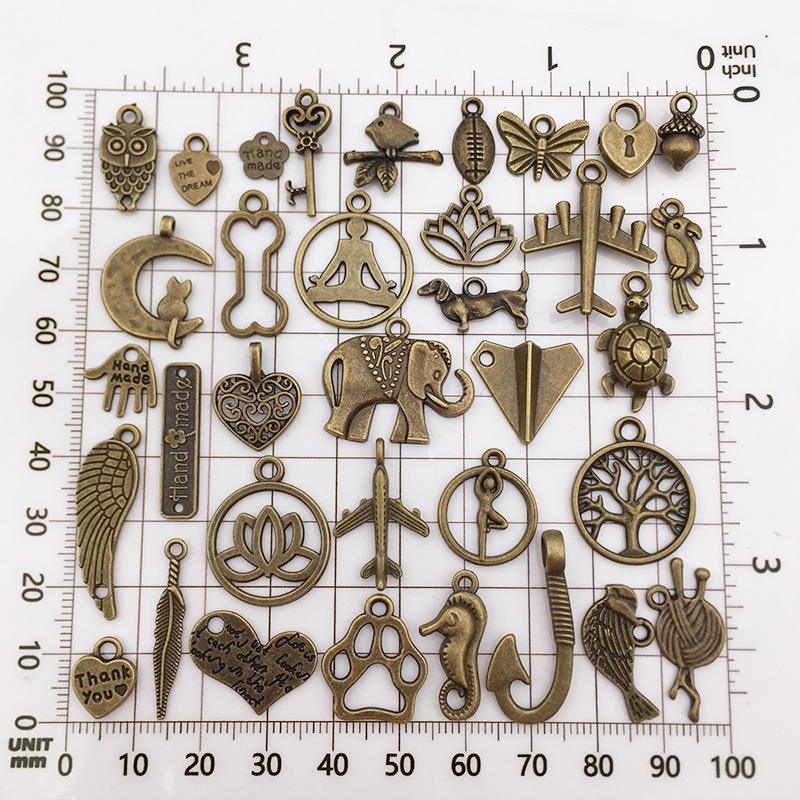 Set 25 Mặt Vòng cổ/Vòng Tay/Charm Mạ đồng