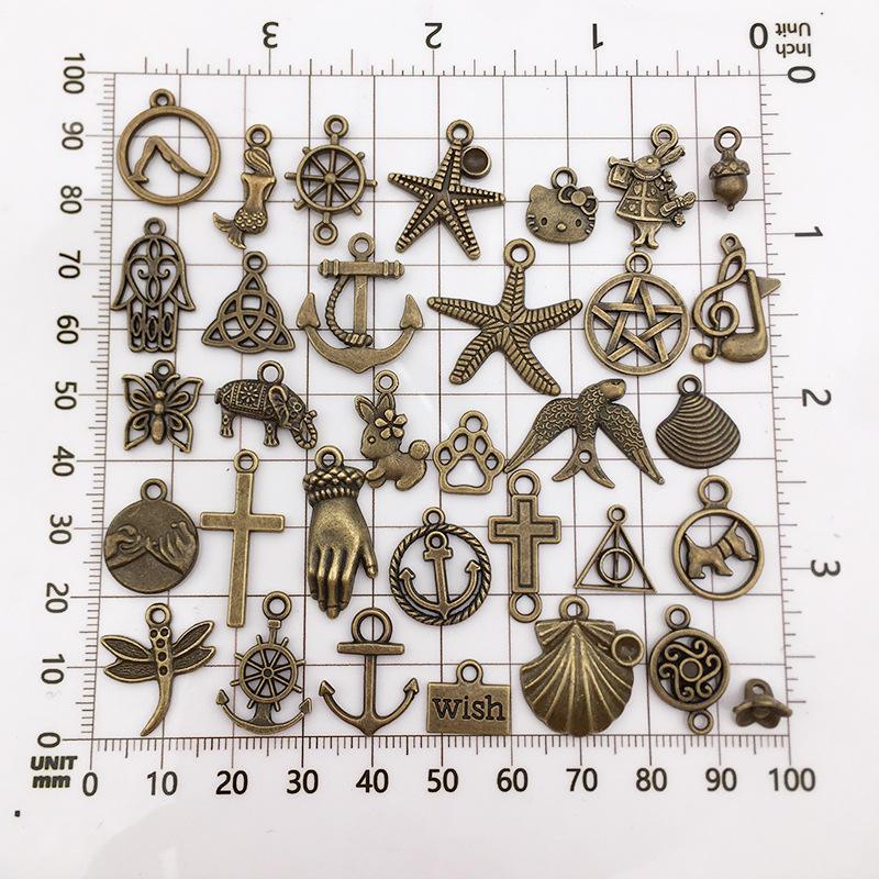 Set 25 Mặt Vòng cổ/Vòng Tay/Charm Mạ đồng