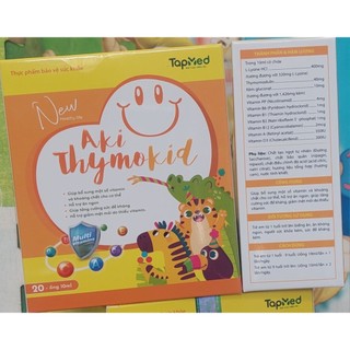 Aki Thymokid giúp tăng đề kháng cho hệ hô hấp ( hộp 20 ống) vị ngon dễ uống sử dụng cho trẻ từ 1 tuổi