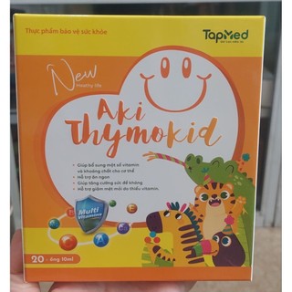 Aki Thymokid giúp tăng đề kháng cho hệ hô hấp ( hộp 20 ống) vị ngon dễ uống sử dụng cho trẻ từ 1 tuổi