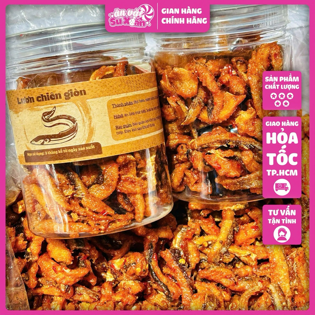 Lươn chiên giòn mắm me cay 300gr giòn rụm - Ăn Vặt Su Xoắn